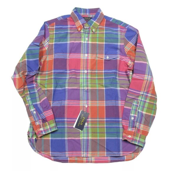 Polo Ralph Lauren Small Multicolor Plaid Classic Fit Button Front Pocket Shirt - Picture 1 of 6